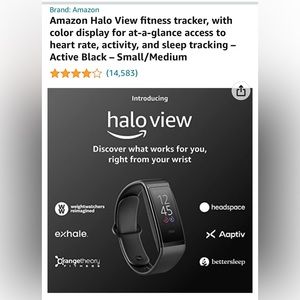 Brand new, never opened Amazon Halo View in black. Size small/medium.